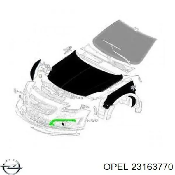Решетка бампера переднего левая на Opel Insignia A 