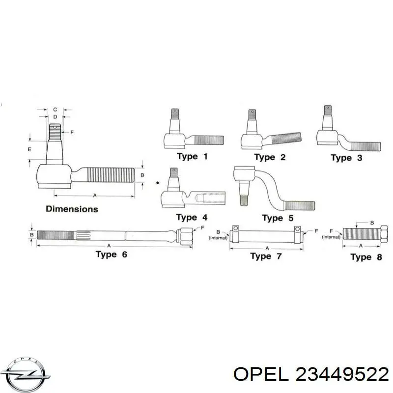 Наконечник рулевой тяги Opel 23449522