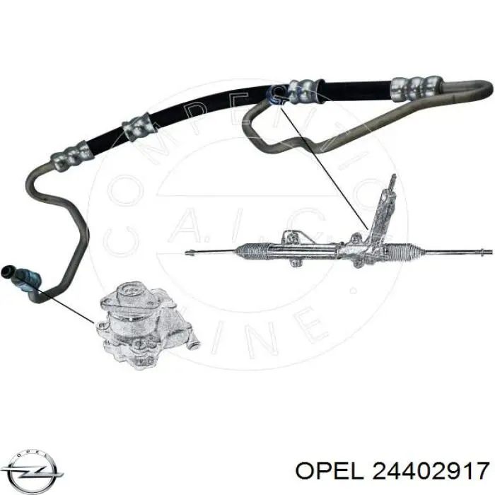 Mangueira da Direção hidrâulica assistida de pressão alta desde a bomba até a régua (do mecanismo) para Opel Astra (L67)