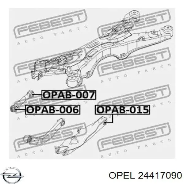 24417090 Opel braço oscilante de suspensão traseira transversal