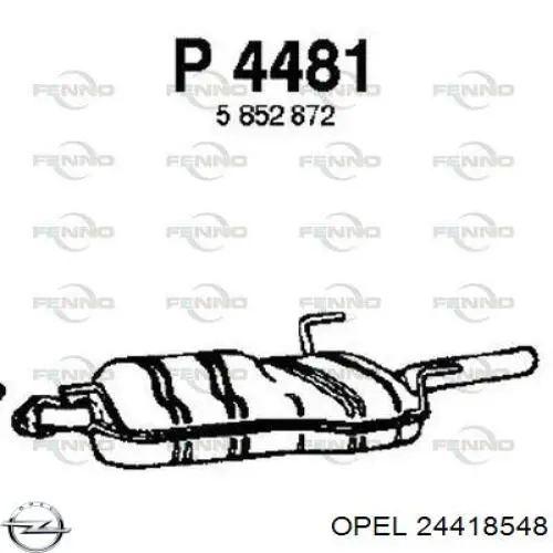 Выхлоп задний Opel 24418548 цена, от 102.56 USD