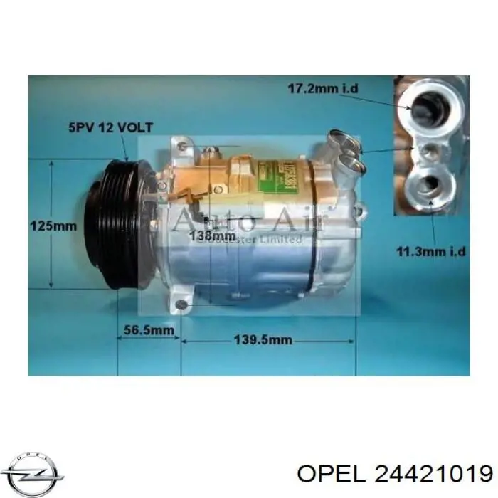 24421019 Opel Компрессор хладагента