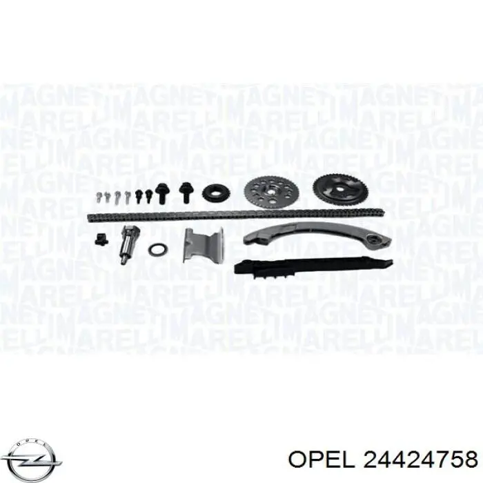 24424758 Opel engrenagem de cadeia da roda dentada de acionamento de cambota de motor