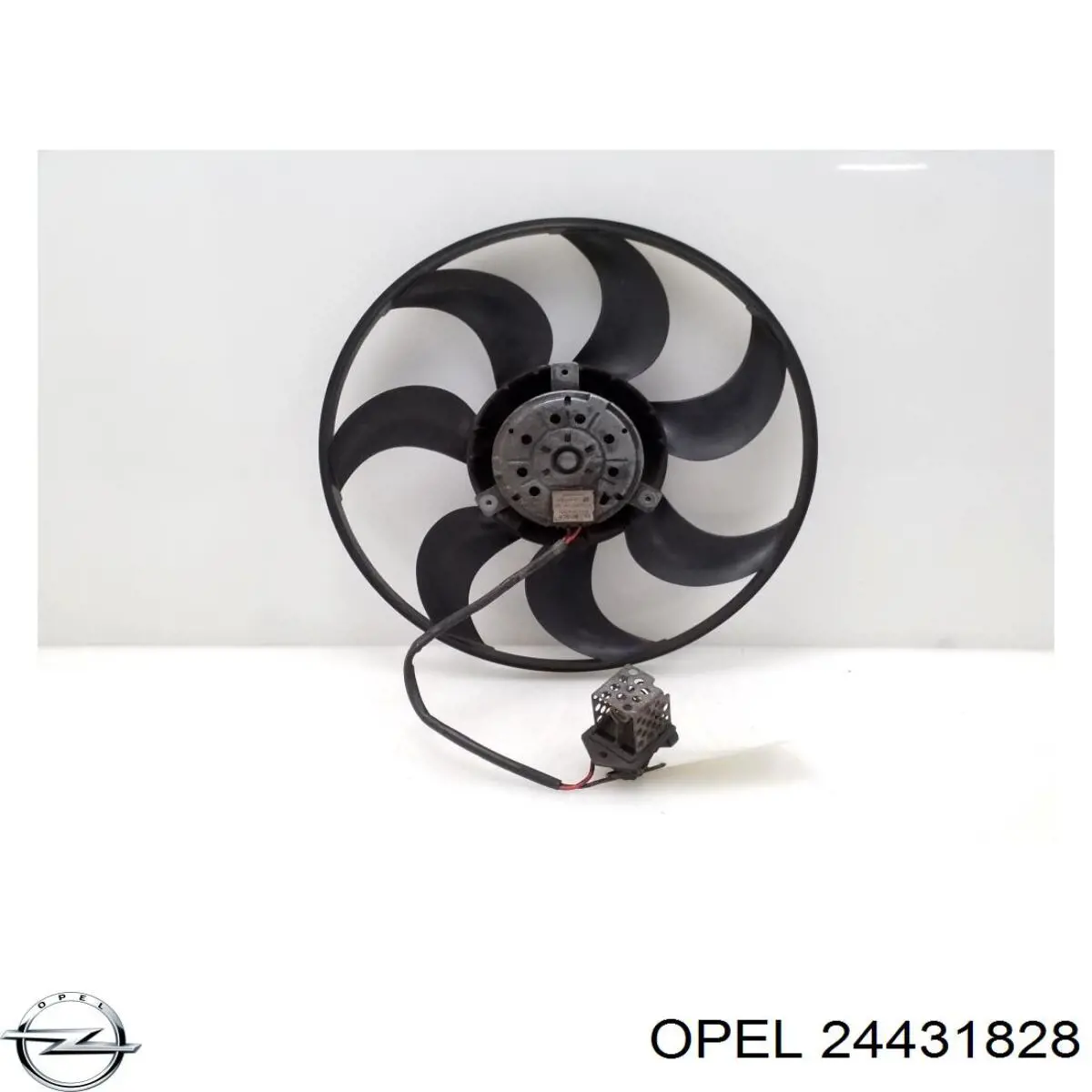 24431828 Opel difusor do radiador de esfriamento, montado com motor e roda de aletas