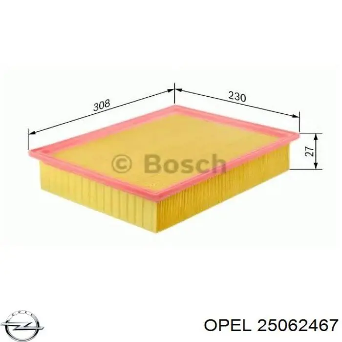 Купить 25062467 Opel Автомобильный фильтр воздуха