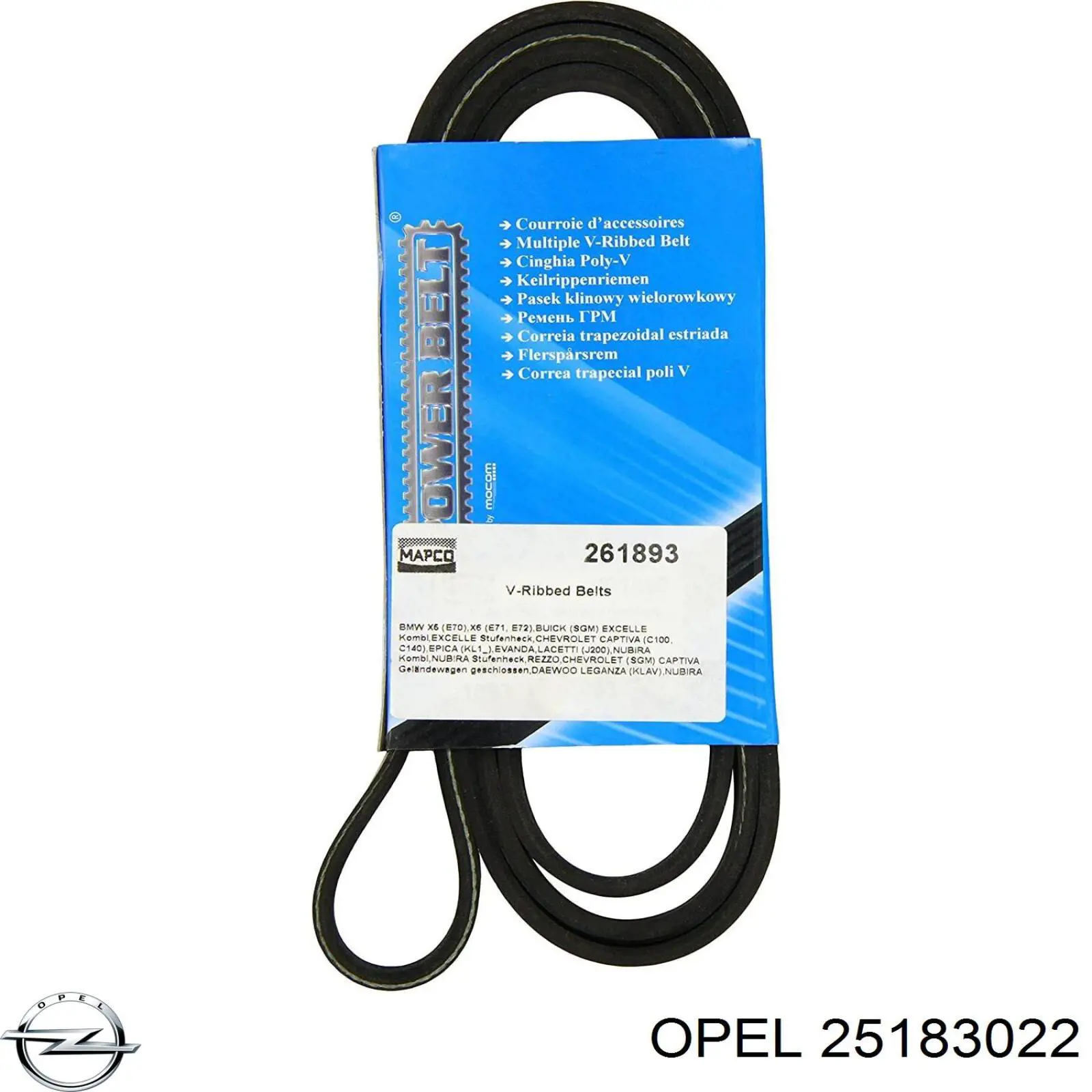 25183022 Opel Поликлиновый ремень