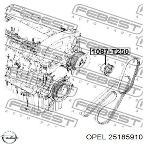 Натяжной ролик Opel 25185910 цена, от 9.51 USD