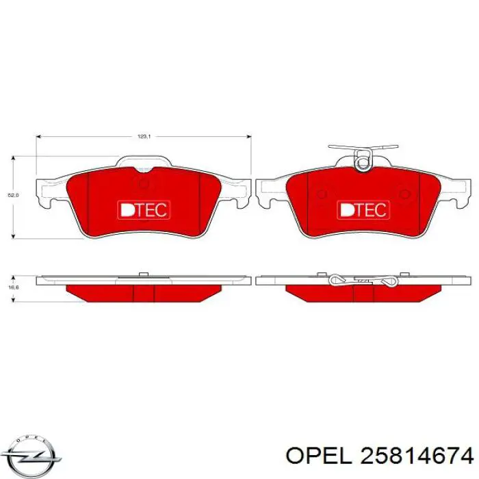 25814674 Opel Колодки тормозные дисковые комплект