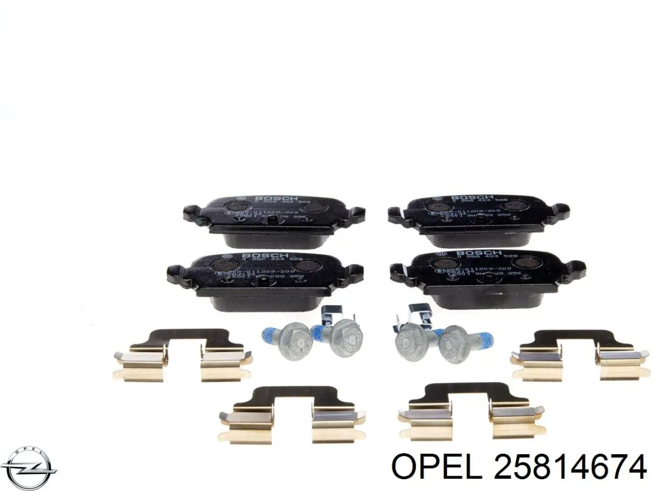 Задние тормозные колодки 25814674 Opel