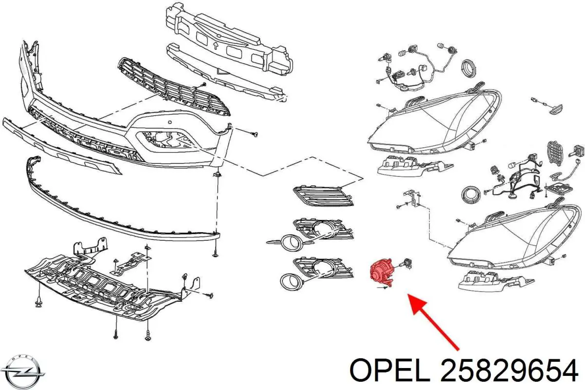 ПТФ Opel 25829654 цена, от 90.64 USD