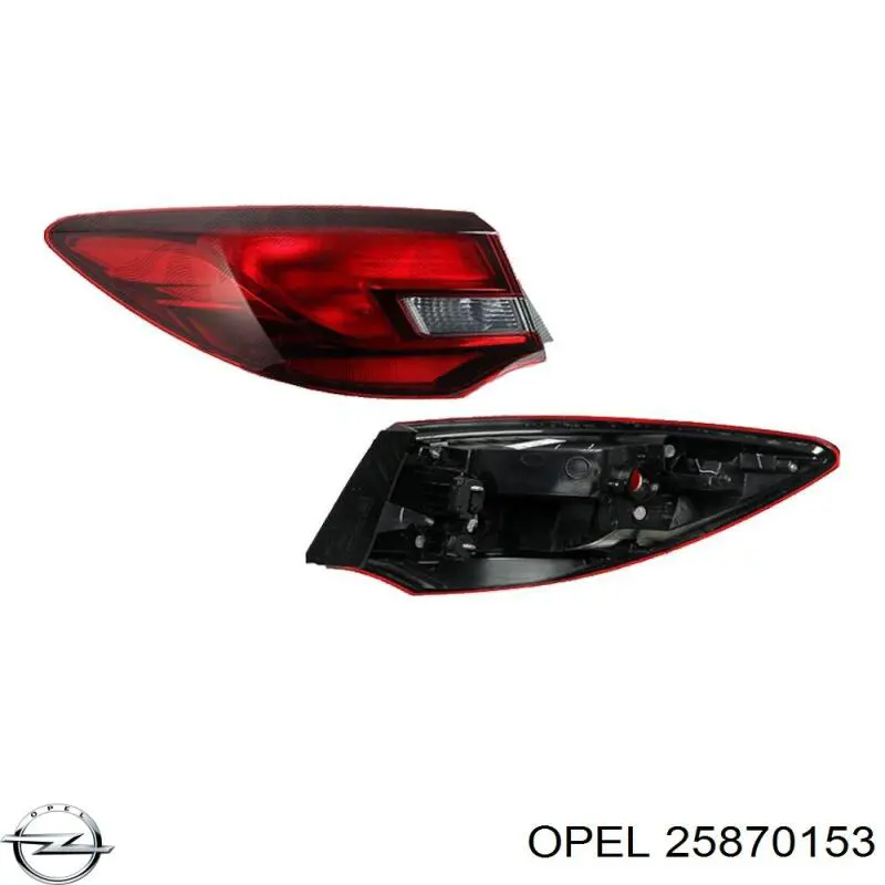 25870153 Opel lanterna traseira esquerda externa