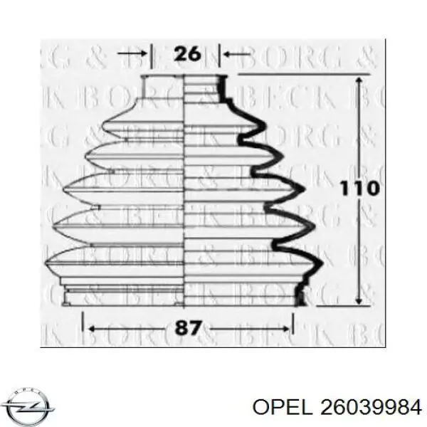 Чехол шруса Opel 374309 цена, от 6.80 USD