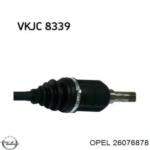 26076878 Opel Полуось передняя, правая