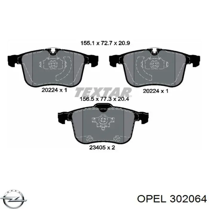  Opel 302064 цена, от 148.57 USD