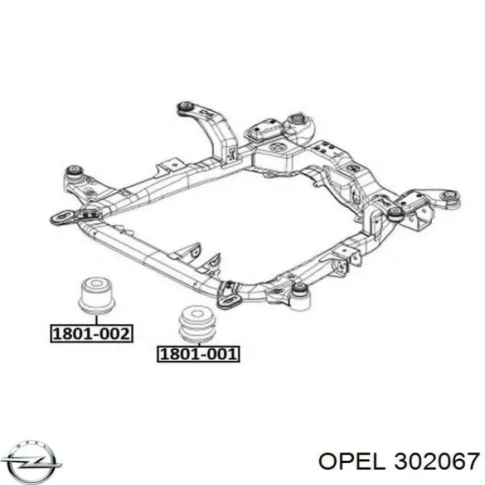 Сайлентблок (подушка) передней балки (подрамника) Opel 302067