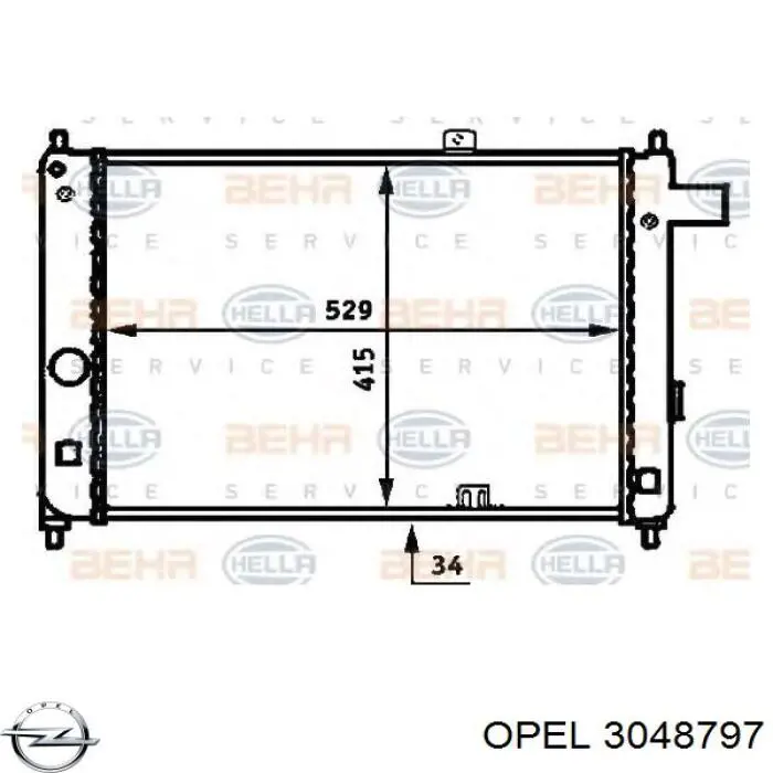 Радиатор охлаждения двигателя Opel 3048797 цена, от 57.64 USD