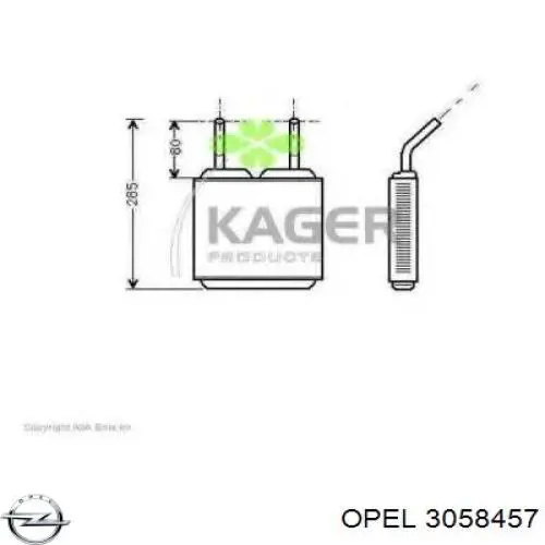3058457 Opel Радиатор отопителя салона