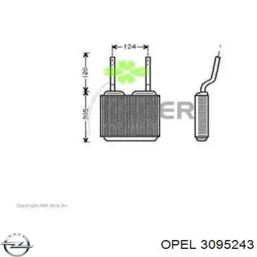 3095243 Opel радиатор печки