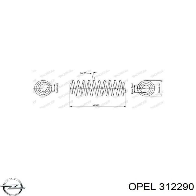 Купить 312290 Opel Винтовая пружина подвеска