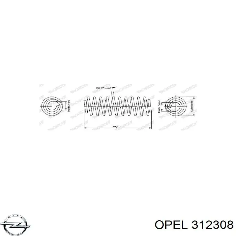 Передняя пружина 312308 Opel