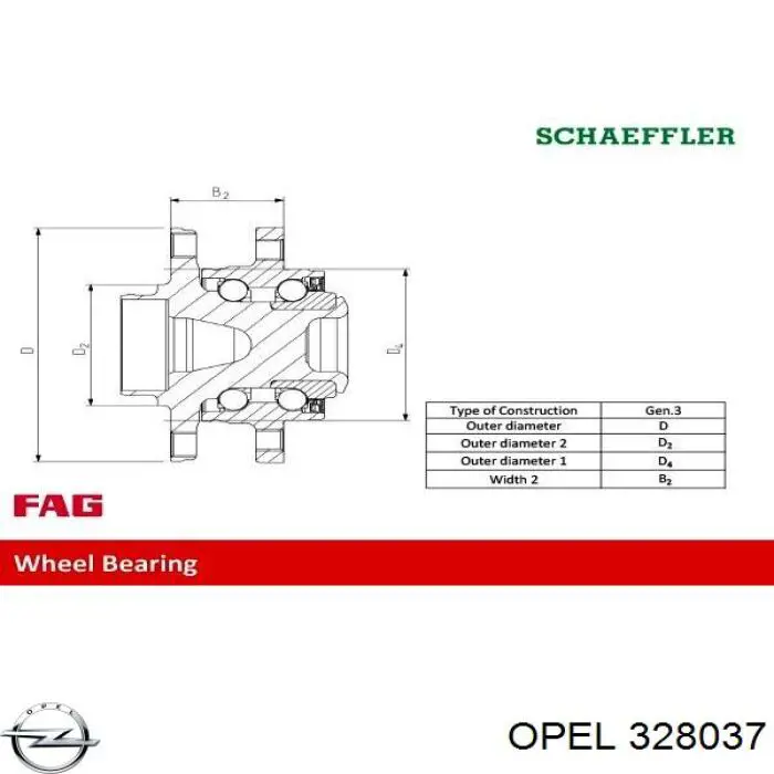 Купить 328037 Opel Задняя шпиндель