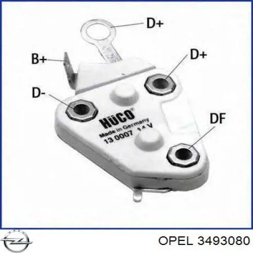 3493080 Opel relê-regulador do gerador (relê de carregamento)