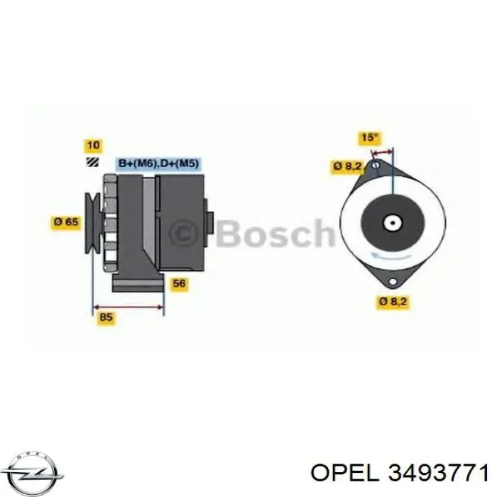 Автомобильный генератор Opel 3493771 цена, от 124.09 USD