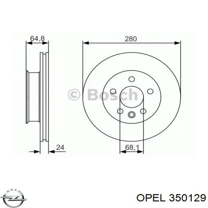 350129 Opel втулка стабилизатора переднего