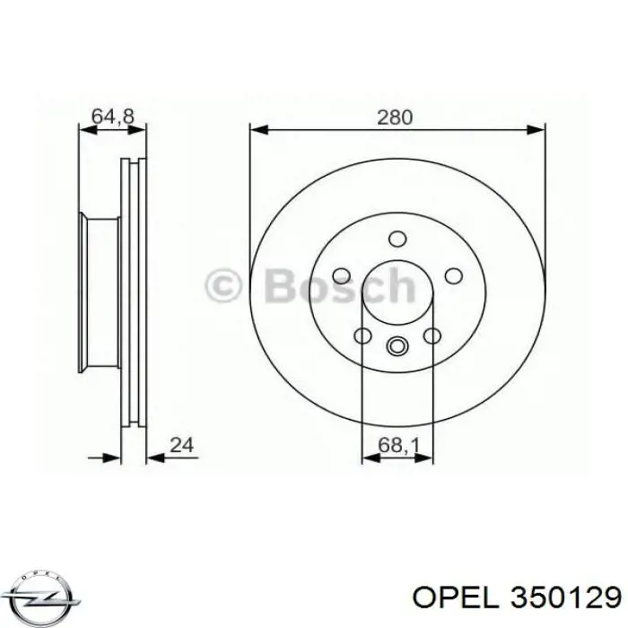 Втулка переднего стабилизатора 350129 Opel