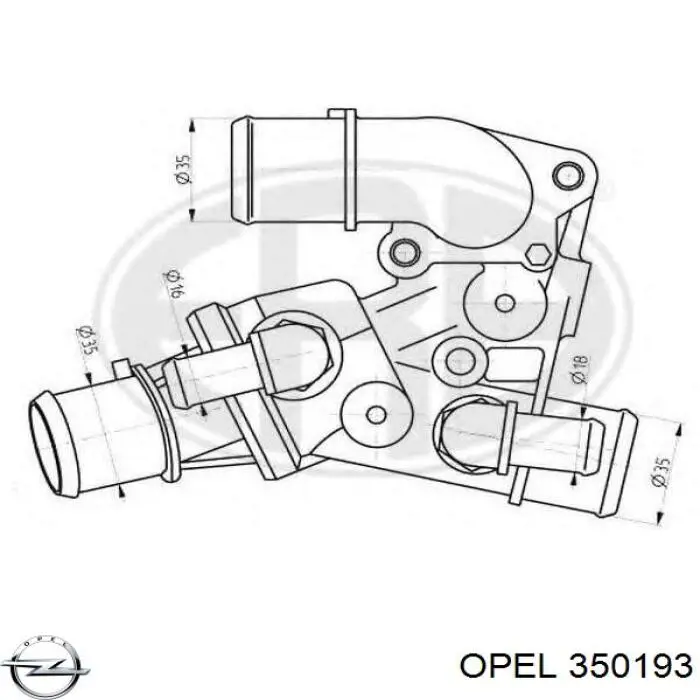 Стойка стабилизатора переднего правая 350193 Opel