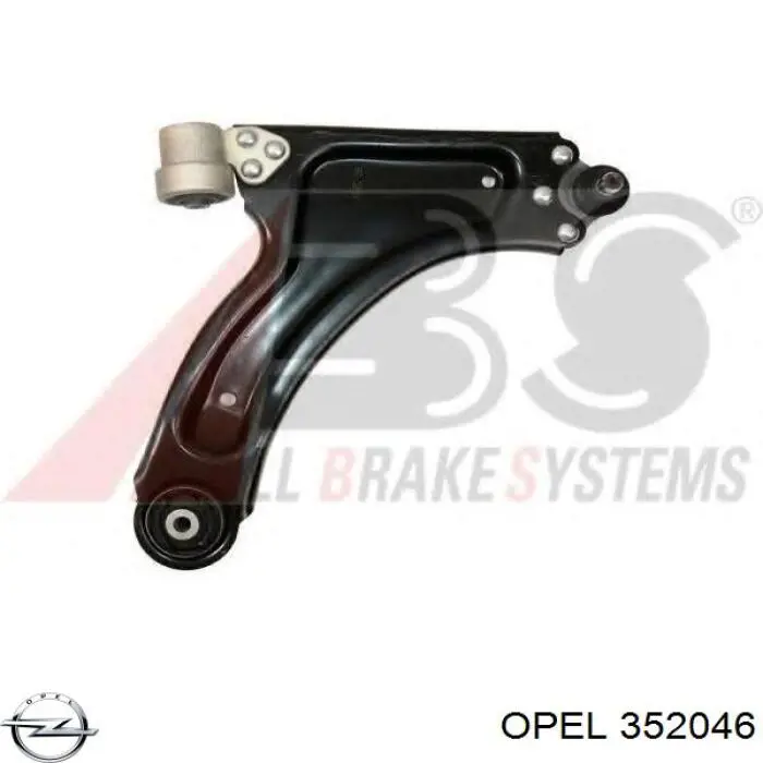 352046 Opel braço oscilante inferior direito de suspensão dianteira