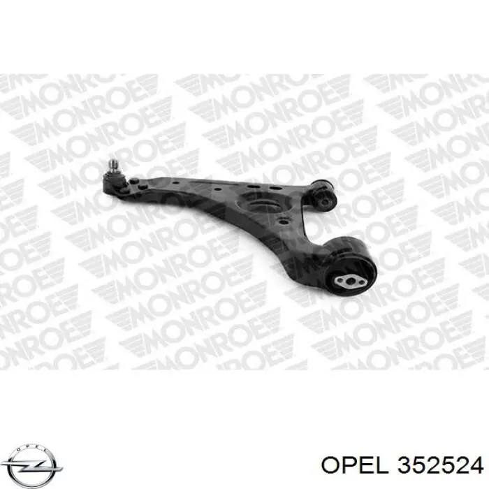 352524 Opel braço oscilante inferior esquerdo de suspensão dianteira