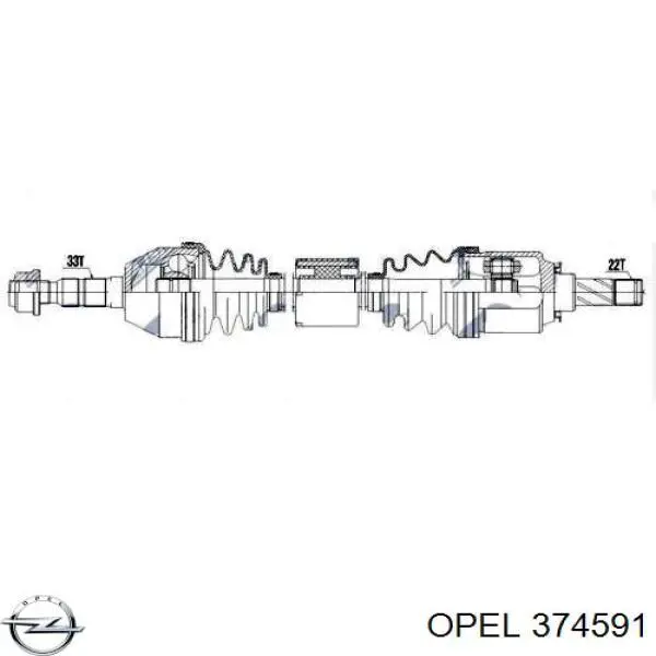 374591 Opel semieixo (acionador dianteiro direito)