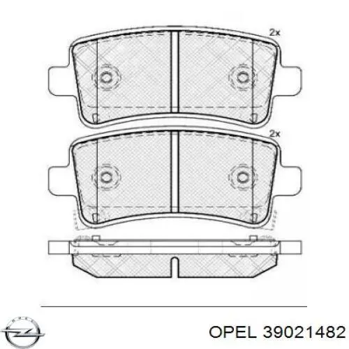 Купить 39021482 Opel Колодки тормозные задние, дисковые