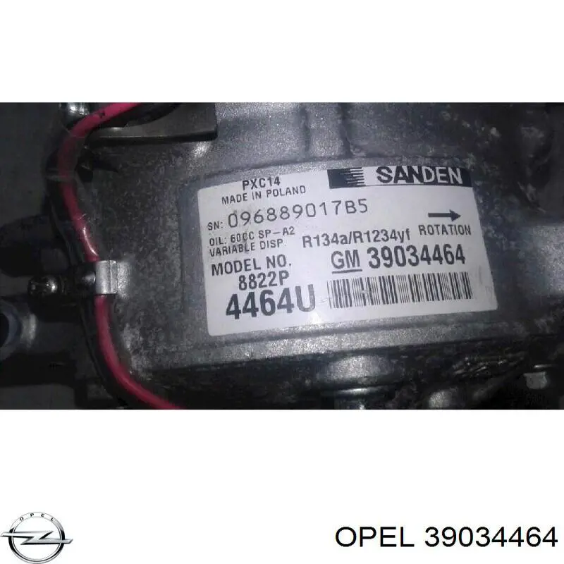 Компрессор системы кондиционирования Opel 39034464 цена, от 118.38 USD