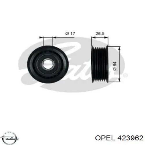 423962 Opel porca da haste de amortecedor dianteiro