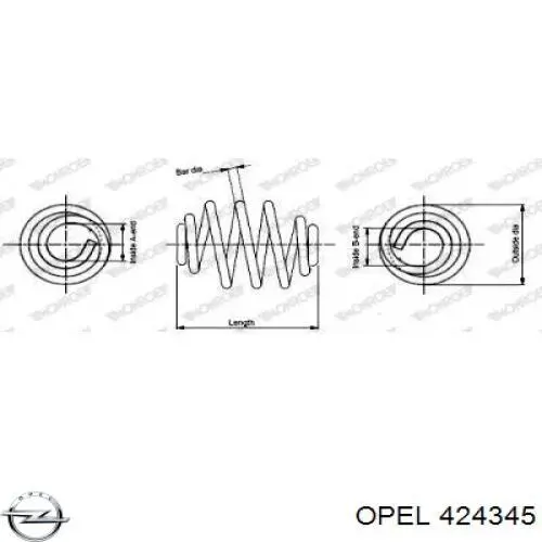 Пружина задняя Opel 424345
