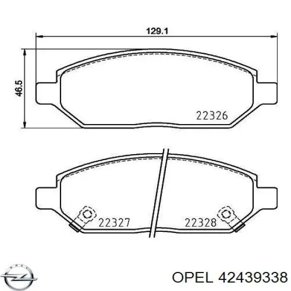 42439338 Opel передние тормозные колодки