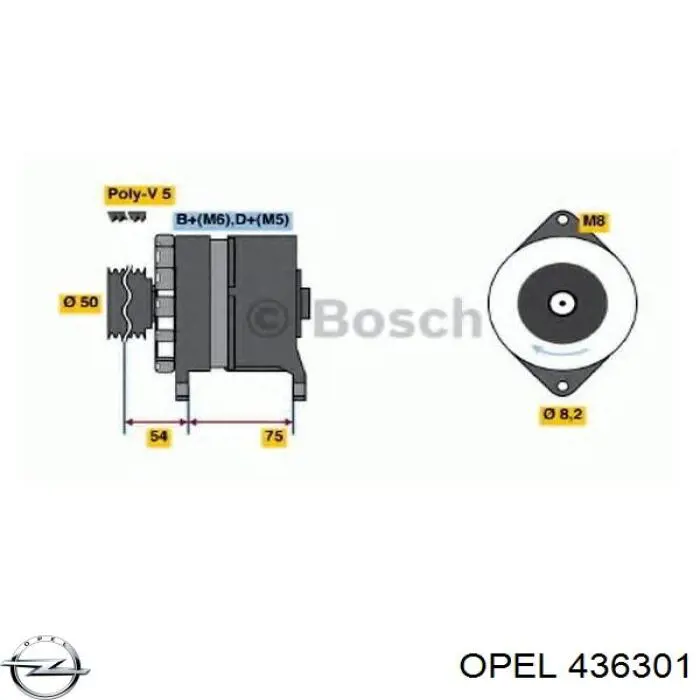 Купить 436301 Opel Амортизатор задней подвески