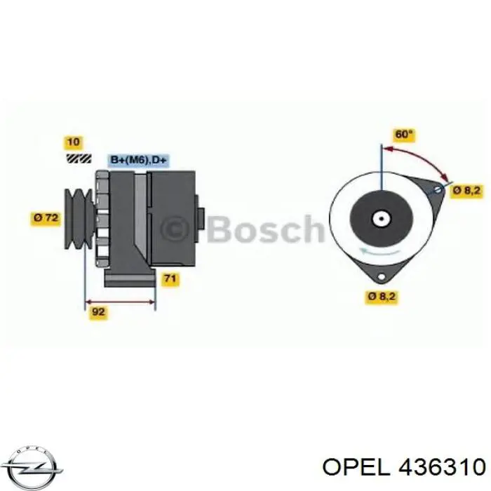 436310 Opel амортизатор задний