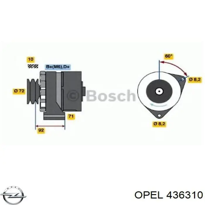 Амортизатор задний 436310 Opel