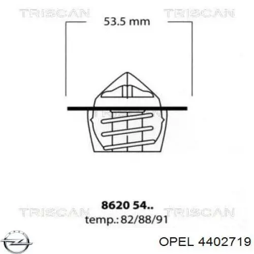 Термостат 4402719 Opel