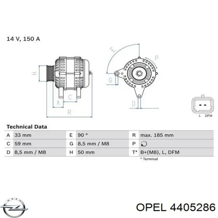 Купить 4405286 Opel Генератор