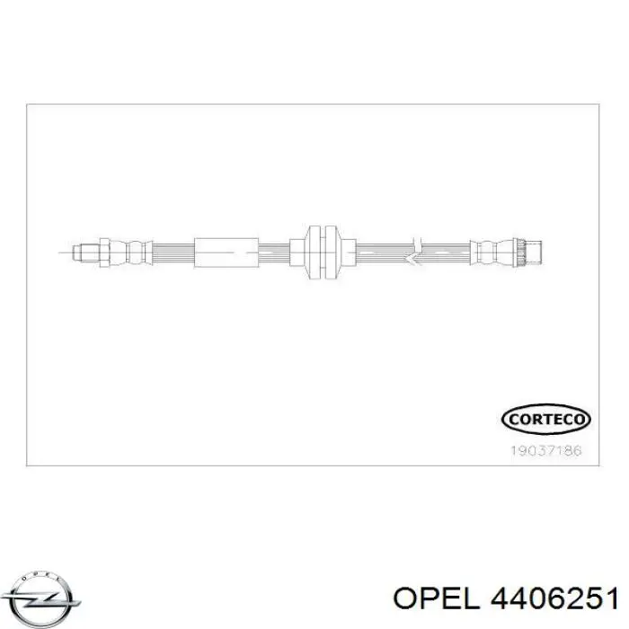 4406251 Opel шланг тормозной задний