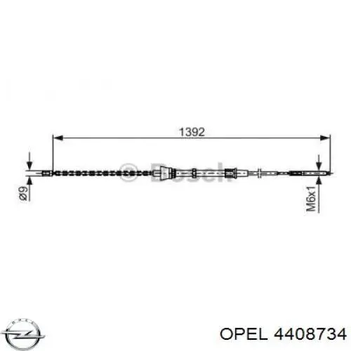 Трос ручника задний Opel 4408734