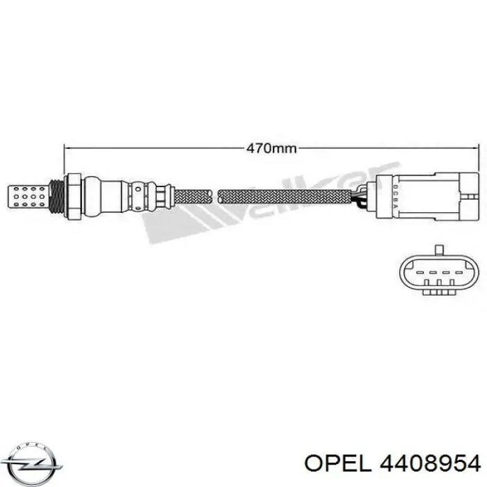 4408954 Opel лямбда-зонд, датчик кислорода до катализатора