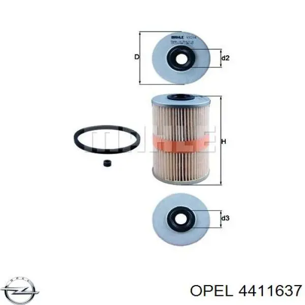 Купить 4411637 Opel Фильтр-отстойник топлива грубой очистки