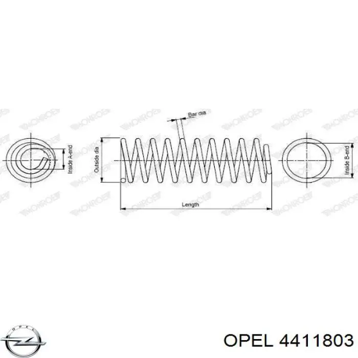 Передняя пружина 4411803 Opel