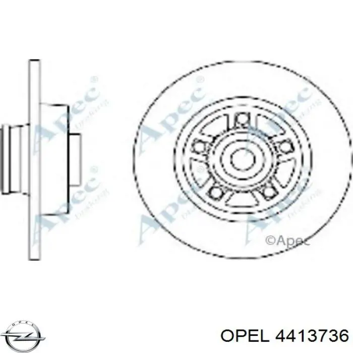 Купить 4413736 Opel Диск тормозной задний