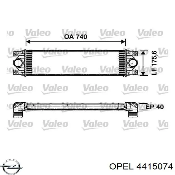 Купить 4415074 Opel Интеркулер